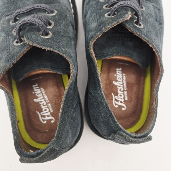 Florsheim Boys‎ Navigator Dress Casual Plain Toe Jr. Oxford 12 Navy Suede - Picture 6 of 9